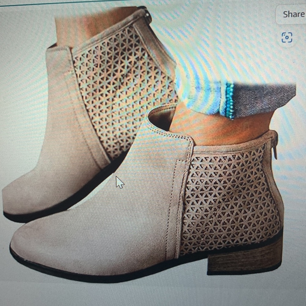 Women’s ankle boots with back zipper. New, Size 11 (fits 10-11)